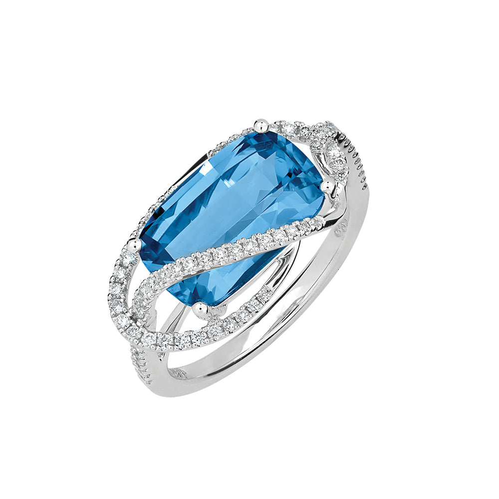 Aqua Blue Spinel Ring