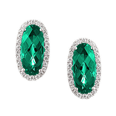 Memoir Goldplated Faux Panna Emerald Oval stone Stud Earring Women Fashion  (ERSV1731) : Amazon.in: Fashion