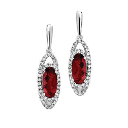 Ruby and hot sale silver earrings